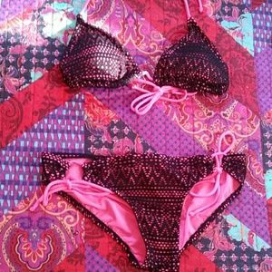 Hot pink & black bakini